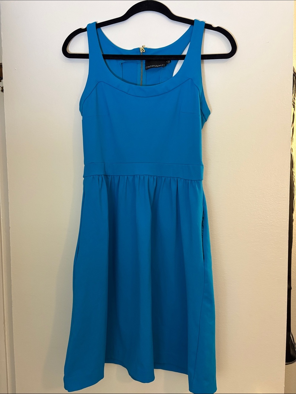 Cynthia Rowley Teal Blue Sleeveless Fit-and-Flare Dress